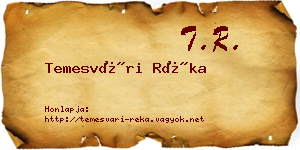 Temesvári Réka névjegykártya